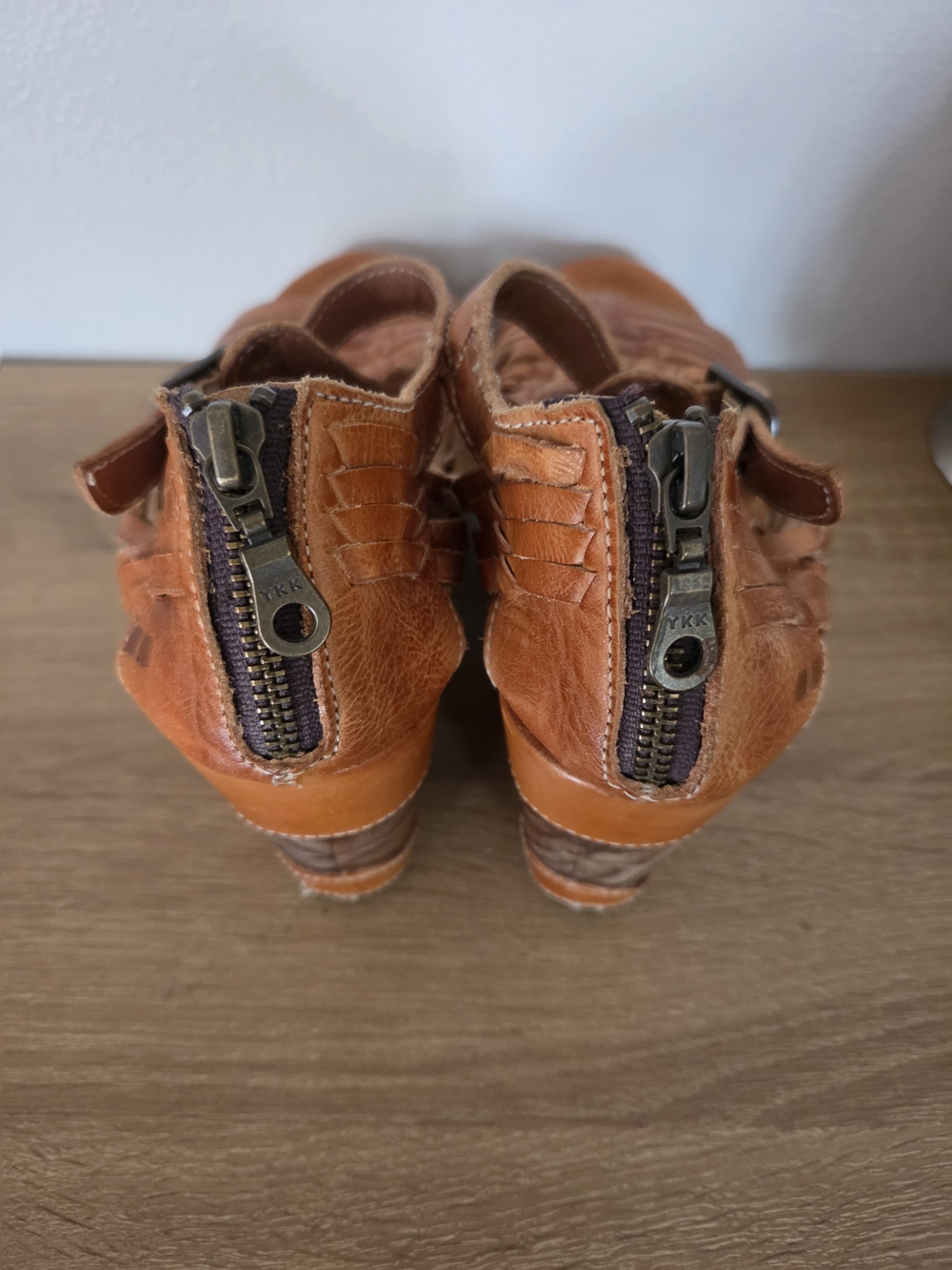 BedStu Leather Wedge Sandals - Tan - Picture 5 of 13